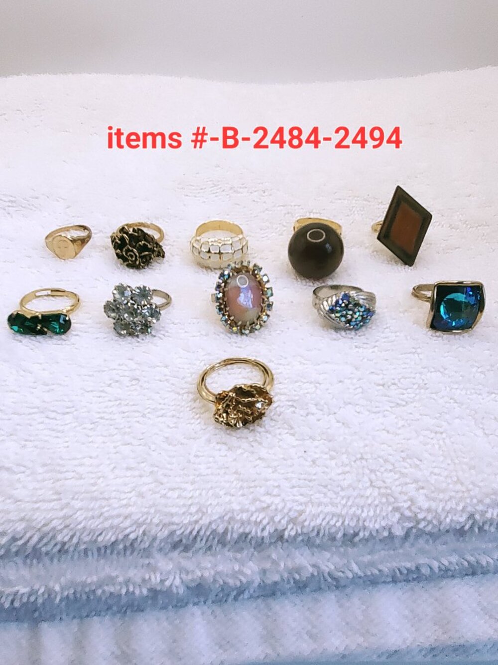 11 Rings , items #B-2484-2494,  wt.  74 grams.